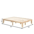 thumbnail image 3 of Giantex Solid Wood Platform Bed Frame, Natural, Full, 3 of 6