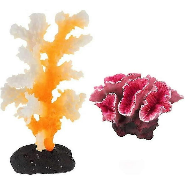 2 Packs Of Artificial Coral Plant Decorations Fish Tank Aquarium Decoration