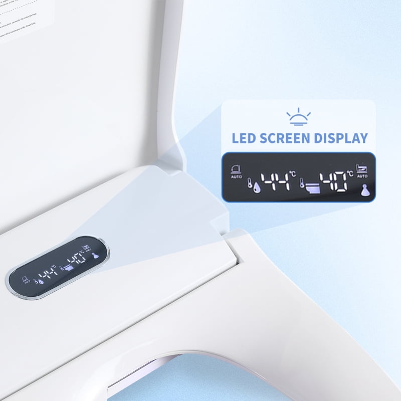 Dcskyn Smart Bidet Toilet Seat with Warm Water Wash Heated Seat Adjustable Nozzle Self Cleaning Night Light