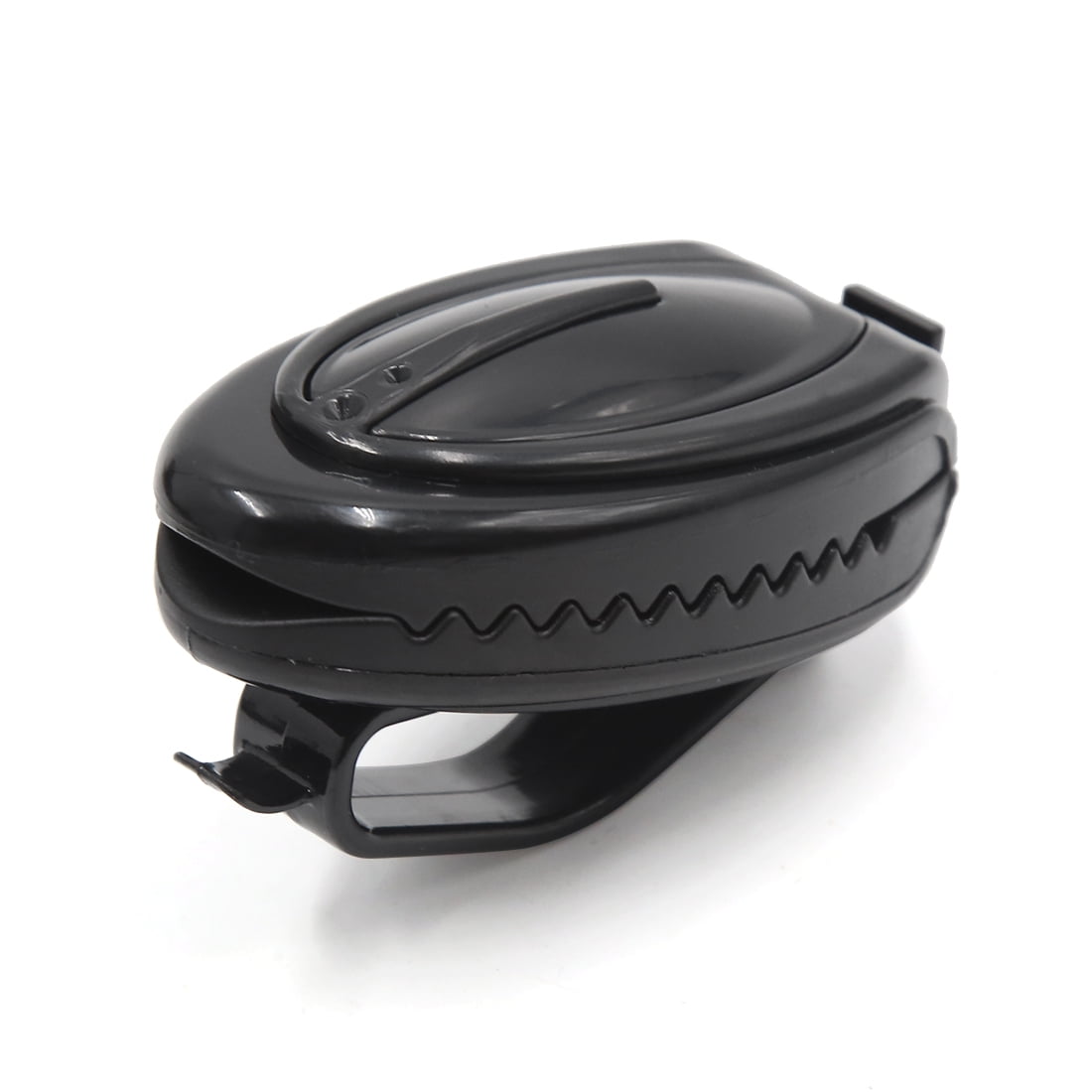 Auto Car Sun Visor Mount Silver Tone Black Plastic Rubber Glasses Clip