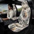 thumbnail image 2 of Xixirimido Automotive Seat Covers for Cars Trucks and SUVs Car Seat Covers for Front Seats with Car Seatbelt Covers & Armrest Box Cover, Set of 5, Hunting Deer Retro US Flag, 2 of 8