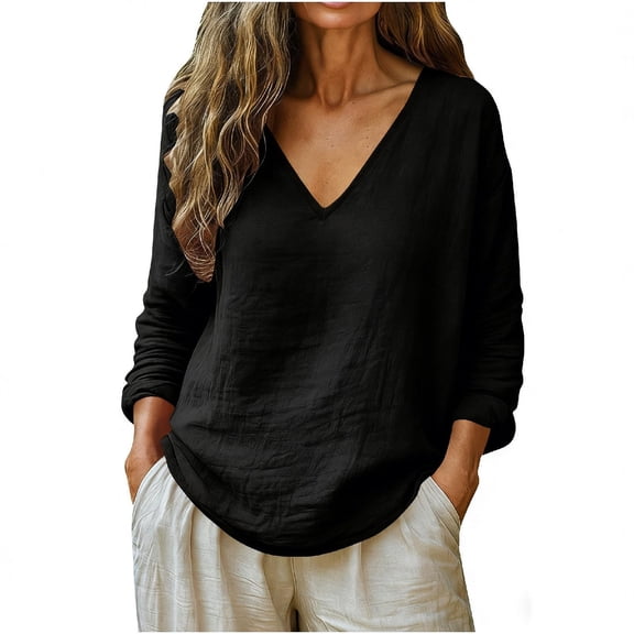 Cotton Linen Shirts For Women Womens Gauze Tops Flowy Tops For Women Linen Clothes For Women Boho Peasant Gauze Blouses Cute Flowy Tops Gauze Shirts Lightweight Linen Blouses For Women