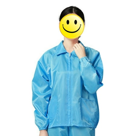 Antistatic Clothes Food Electronics Factory Work Suit Dust-proof Jacket Workwear Room Protective Suit,Blue