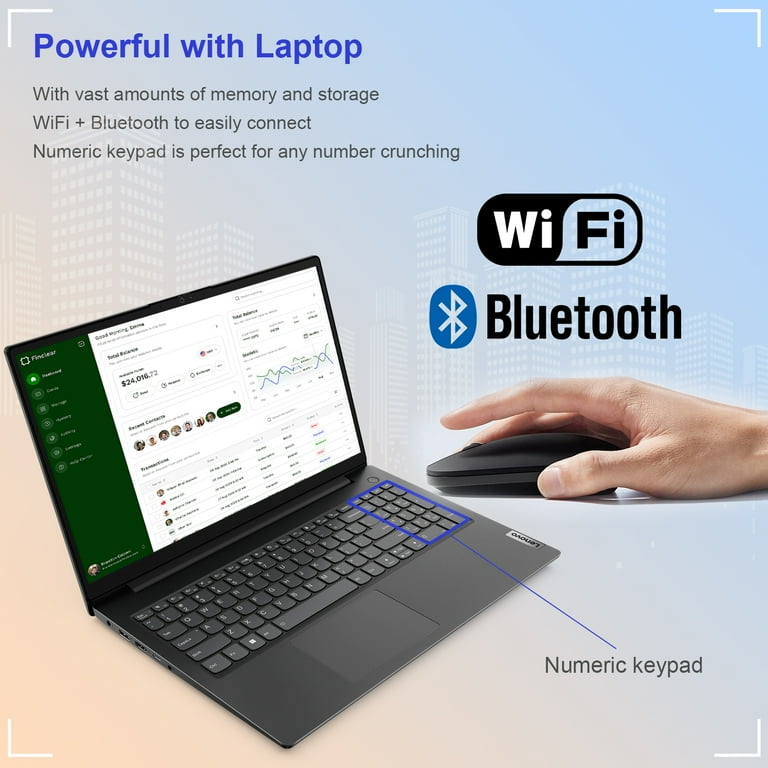 Lenovo, V15 Laptop, Windows 15.6 inch, AMD Ryzen 7 7730U, 40GB RAM