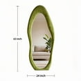 thumbnail image 5 of Super Store 63"x 24" Irregular Full Length Mirrors - Full Body Flannel Wrapped Wooden Mirror Leaning and Hanging for Bedroom Living Room,Green, 5 of 8