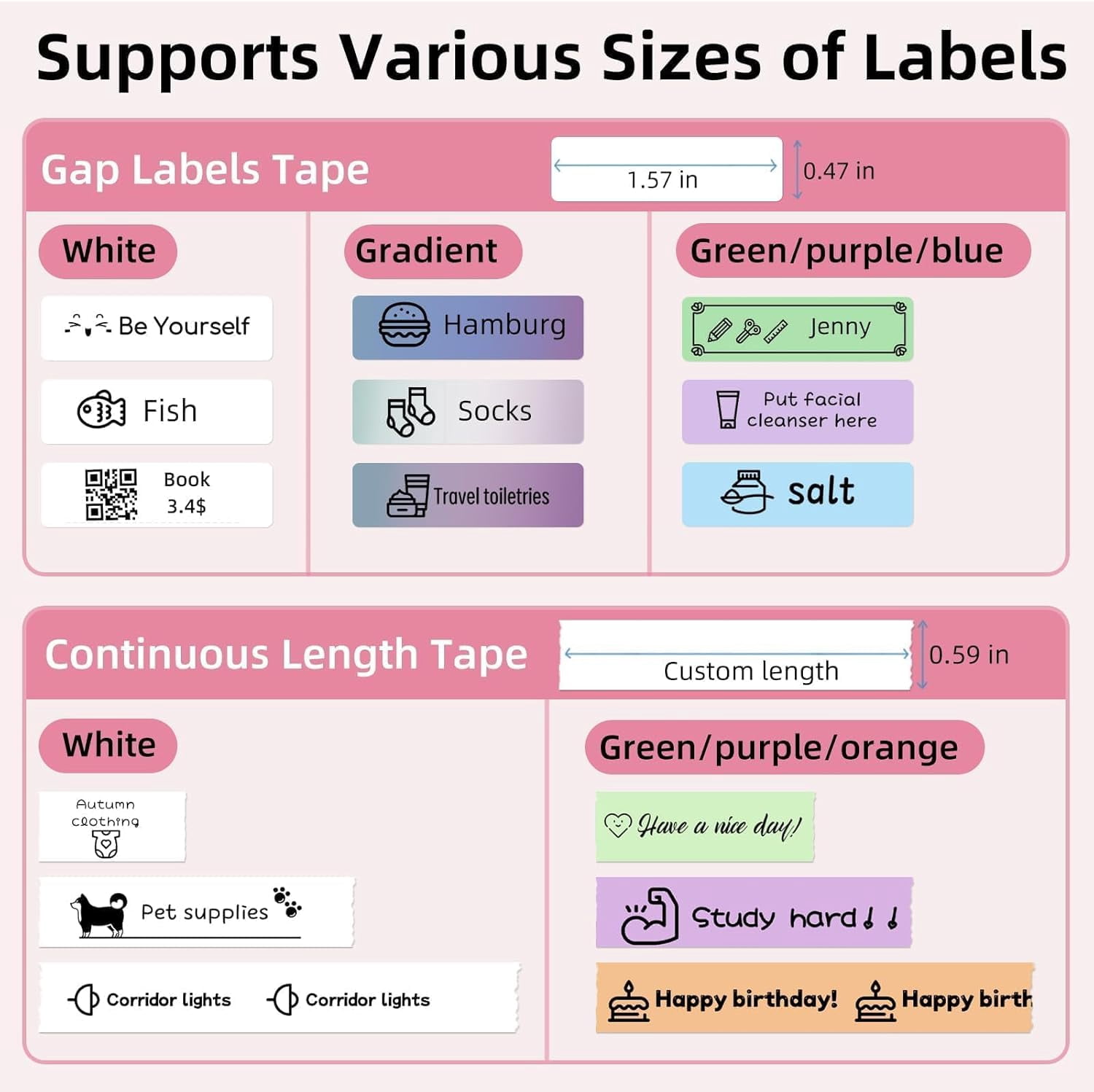 Label Maker, S001 Portable Bluetooth Label Maker Machine with Tape, Thermal Label Printer for Home, Office, School Organization, Wireless Mini Labeler Machine, Pink