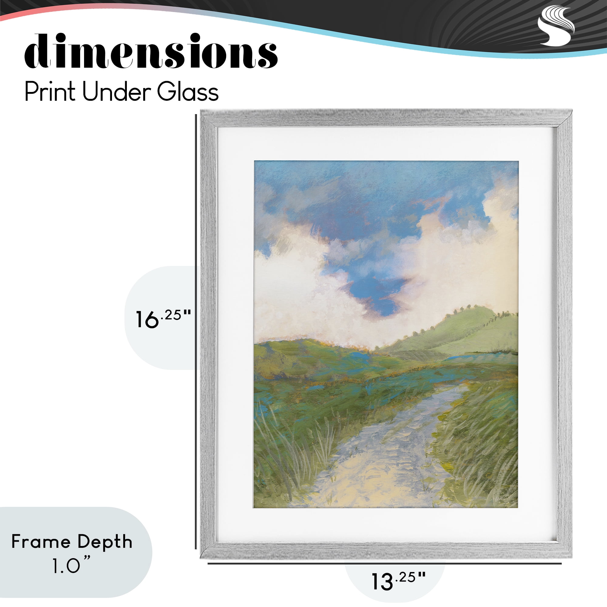 Stupell Industries Windy Path Impression Gray Framed Print Under Glass, design by Dan Meneely