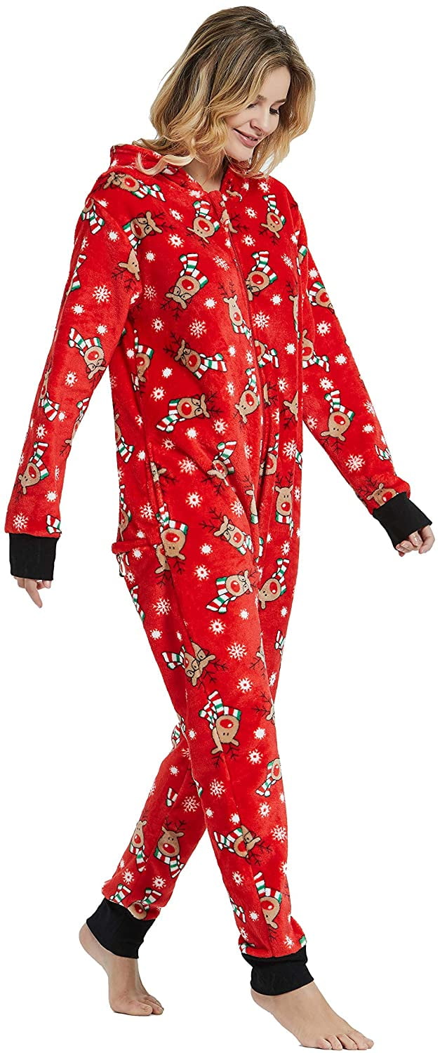 Sgmwvb Family Matching Christmas Pajamas Set Onesies With Cute Reindeer Graphics Hooded Mimbarschool Com Ng