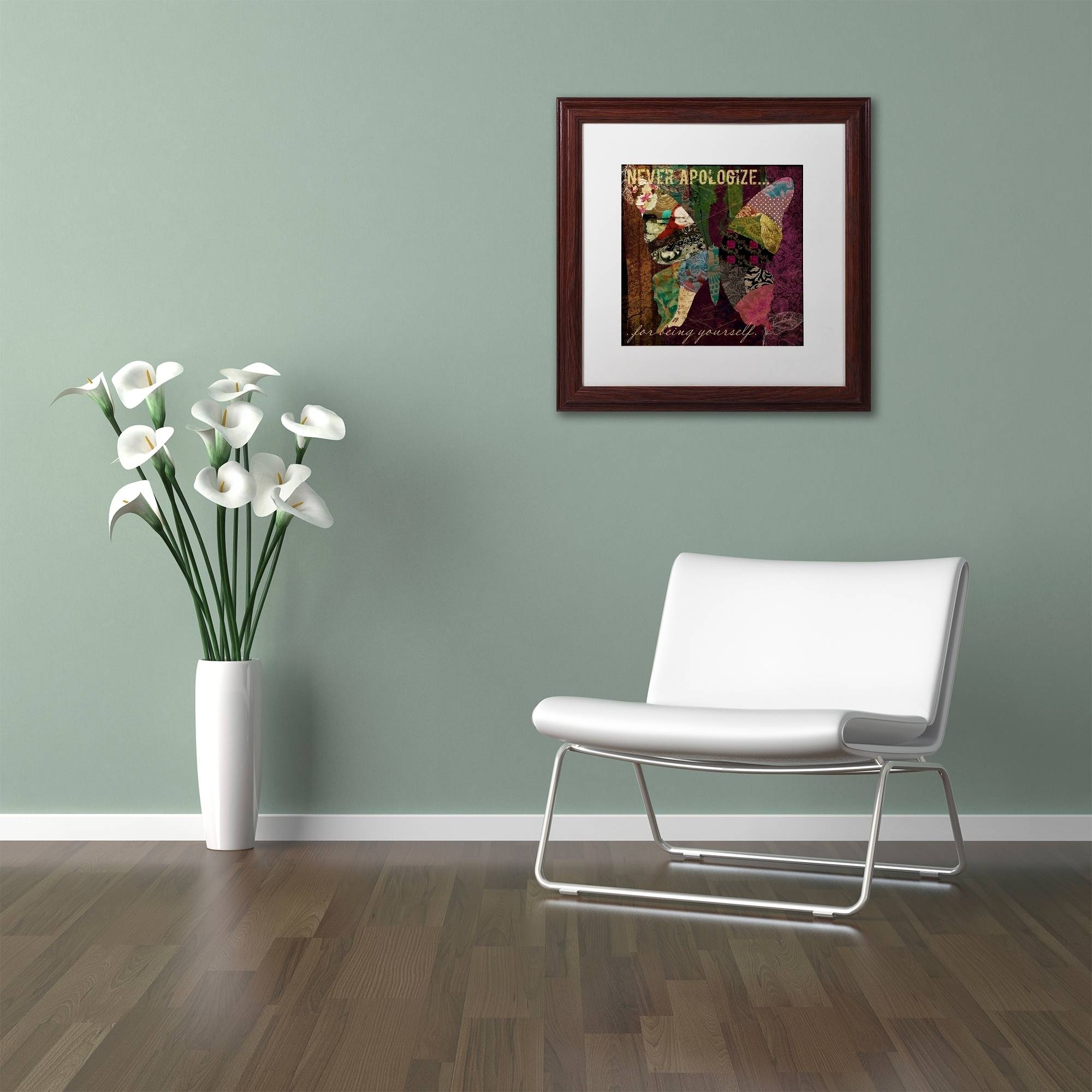 Trademark Fine Art "Winging It IV" Canvas Art by Color Bakery White Matte, Wood Frame