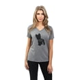 thumbnail image 2 of Thread Tank Yorkie Terrier Dog Silhouette Women's Relaxed V-Neck T-Shirt Tee Heather Grey Small, 2 of 4