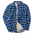 thumbnail image 3 of The American Outdoorsman Bonded Flannel Shirt Jacket with Sherpa Fleece Lining for Hiking and Camping (Blue, Medium), 3 of 3