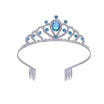 Eease Children Crown Tiara Crystal Headband Crowns Birthday Party Hair Accessories (Blue)