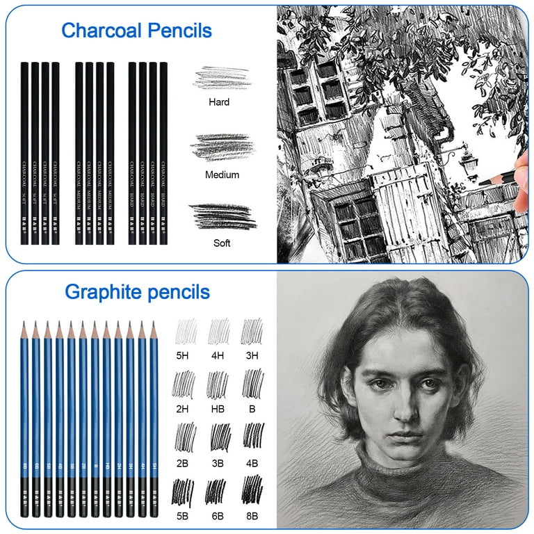 144PCS Color Pencil and Sketch Pencils Set for Drawing Art Tool Kit 72 Pcs  Watercolor Metallic