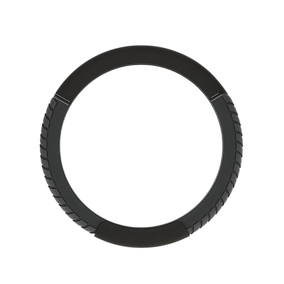 Ozark Trail Truck Steering Wheel Cover Faux Leather with Rubber Grip, Fits 16" diameter, Black Chevron