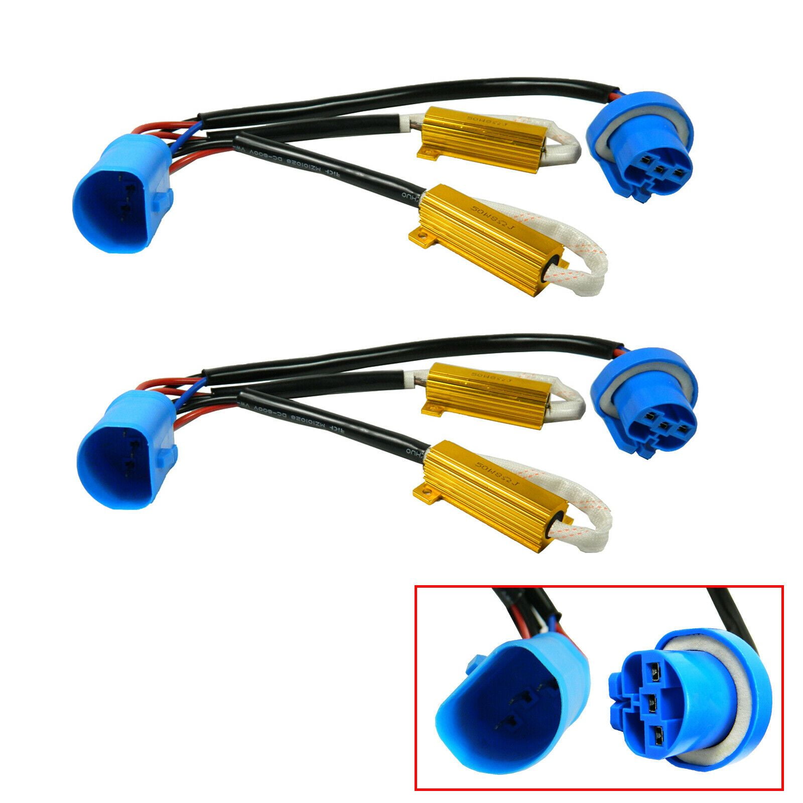 Wire HID Resistor Canceler Error H7 Head Light Low Beam Bulb Flicker Fix Decoder
