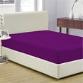 thumbnail image 1 of 600 Thread Count 3 Piece (1- Fitted Sheet + 2- Pillow cover) Quality 18 Inch Deep Pocket 100% Egyptian Cotton Color Purple Solid Size Full, 1 of 5