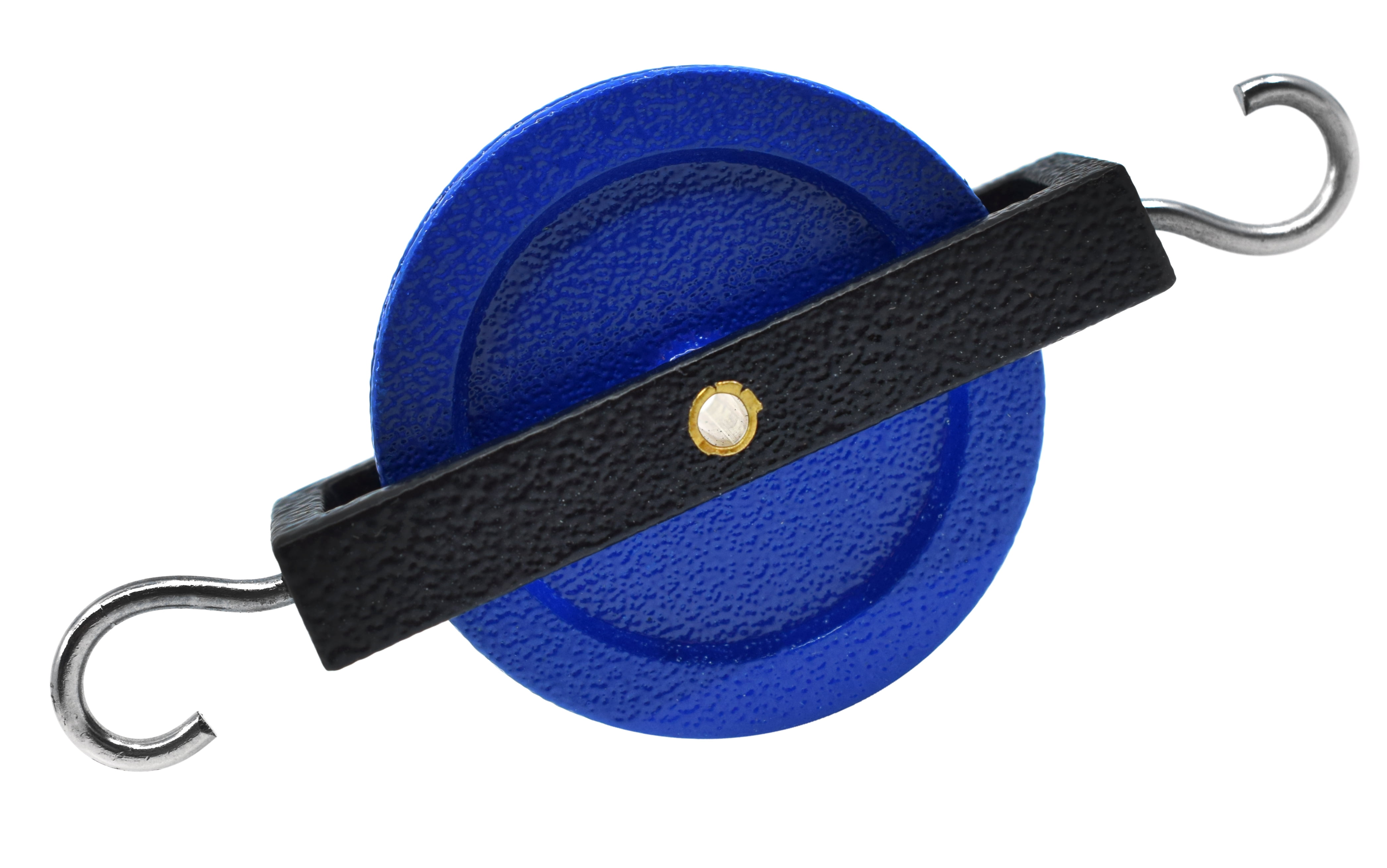 Single Pulley, 2 Hook 4.25" x 2" Mounted in a Heavy Duty Metal