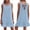 Blue, variant on Trendy Babydoll Dress for Women Round Neck Sleeveless Splice Ruffle Mini Dress with Bow Tie Back Cute Summer Beachy Sundress