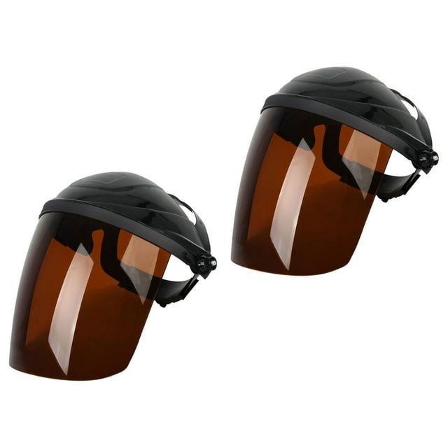 DYNWAVECA 2Pcs Welding Face Protector Lightweight Adjustable Clear Welding Protective Face for Workplace Protection Coffee