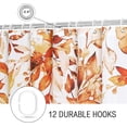 thumbnail image 5 of Orange Eucalyptus Shower Curtain, Fall Watercolor Plant Leaves with Floral Bathroom Shower Curtain Set with Hooks, 72x72, 5 of 6