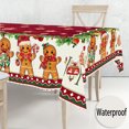 thumbnail image 4 of Christmas Gingerbread Candy Cane Tablecloth Winter Festive Party Decor Washable Santa Hat Xmas Table Cloths Dining Table Decor, 4 of 6