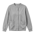 thumbnail image 6 of Women's Casual Snap Button Cardigan Jacket, Long Sleeve Crew Neck Lightweight Sweatshirt Coat with Pockets, Solid Color Fall Outerwear, 6 of 7