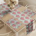 thumbnail image 2 of Ambesonne Floral Table Runner & Placemats, Blooming Vintage Garden Art, Placemat 4 pcs + Runner 12"x90", Blue Pink, 2 of 2