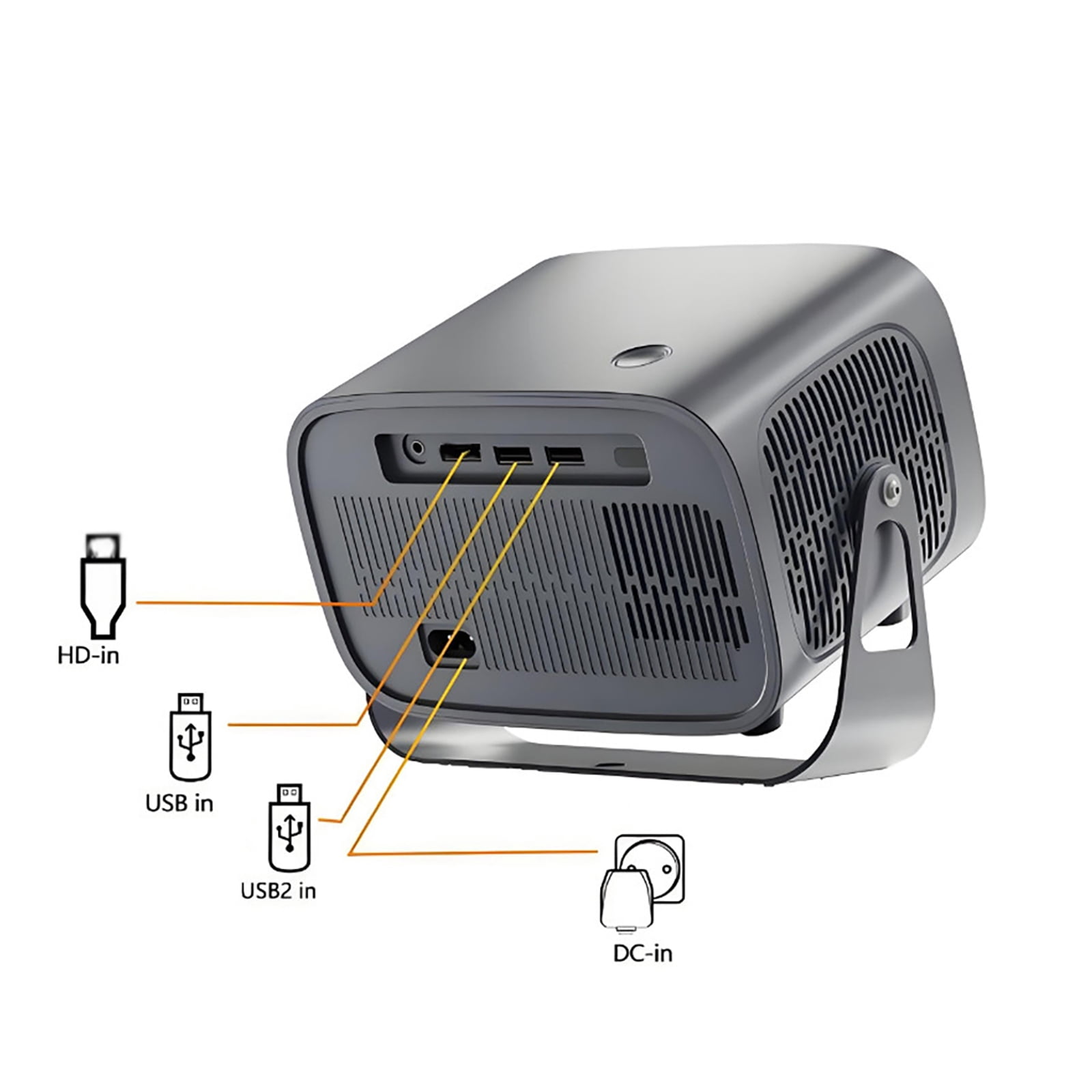 Foluu 4K Projectors 260ANSI 16:9 Supported 3D with WiFi 5G Bluetooth, White