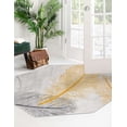thumbnail image 3 of Rugs.com Finsbury Collection Rug – 7' 10 Octagon Yellow Gray Medium Rug Perfect For Living Rooms, Kitchens, Entryways, 3 of 9