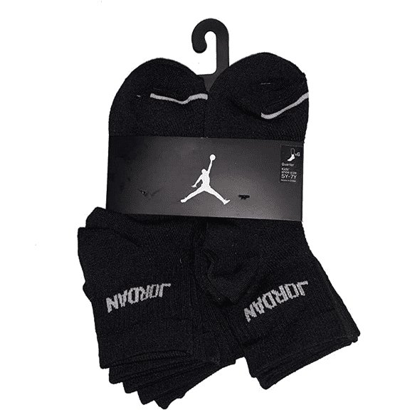 Jordan Jumpman Quarter 6 Pack Socks - Boys' Size 5Y-7Y/9-11 Sock Size
