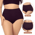 thumbnail image 4 of Loritta 4-Pack Plus Size High Waisted Underwear, Soft Cotton Stretch Panties, Full Coverage No Roll Down Briefs , XL-5XL, 4 of 6