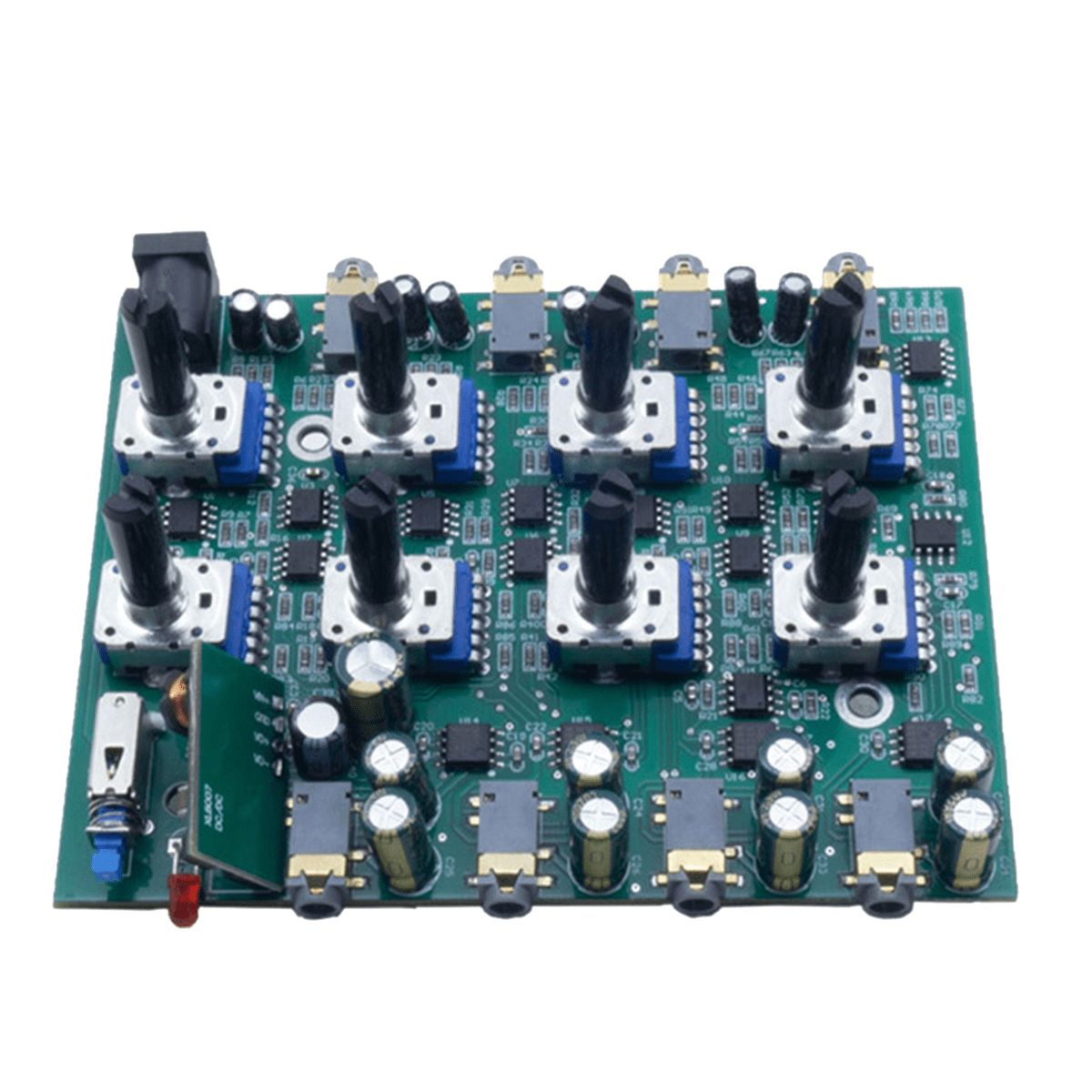 AU-404 Stereo Sound Four Multi Input Output Mixer Dual Channel Audio Music Mixing Four in Four Out,1 x Stereo Mixer,Black