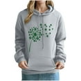 thumbnail image 4 of VBTAPA Women's St Patrick's Day Hooded Sweatshirt Lucky Clover Graphic Print Casual Irish Pullover Hoodies with Kangaroo Pocket Gray M, 4 of 5