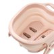 thumbnail image 2 of Lavabo de baño para remojo de pies, plegable, portátil, con diseño de rodillos, cubo de masaje de spa para aliviar dolores de pies, color rosa, 2 of 6