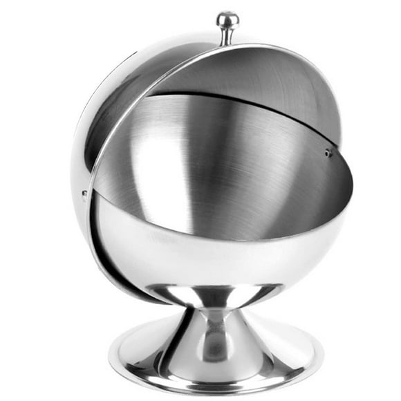 Mosiee Sugar Bowl Stainless Steel Sugar Creamer Pots Candy Bowl Spherical Kitchen Seasoning Boxes Bottle Flip Cup Baptism Sugar Can Jar