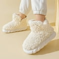 thumbnail image 5 of Hinvhai Women's Winter Fashion Soft Warm Bootie,Casual Thick Fluffy Plush Slip-On Booty Slipper, Women's Indoor Outdoor Lovely Solid Color Fleece Booties White 8.5(40), 5 of 5