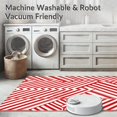 thumbnail image 5 of ODIKA 8'x10' Machine Washable Non-Slip Area Rug, Cane Stripe Festive Season Accent Duo High Traffic Rug, Red, 734286, 5 of 5