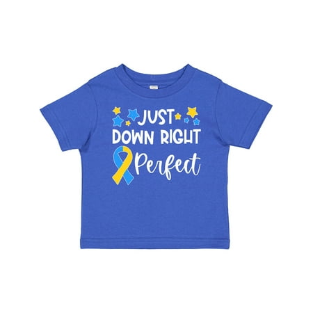 

Inktastic Just Down Right Perfect Down Syndrome Awareness Ribbon Gift Baby Boy or Baby Girl T-Shirt