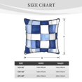 thumbnail image 2 of Velvet Rimmed Pillowcase Is Not Easy To Open Line Deformation Invisible Zipper Opening And Closing Only Pillowcase Does Not Contain Pillow Core Cornflowerblue Checked Hand-Drawn Sketch_4 20"X20", 2 of 8