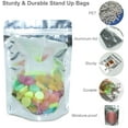 thumbnail image 3 of Resealable Mylar Bags Ziplock Stand Up Food Storage Aluminum Foil Bags 50 Pack Reusable Pouches 5 Different Sizes for Beans Coffee Cookie Snack Food Dried Flowers Tea, 3 of 5