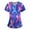 02-Blue, variant on Breast Cancer Shirts Stretch V-Neck Fashion Scrubs for Women Tops Light Gray Size 2XL