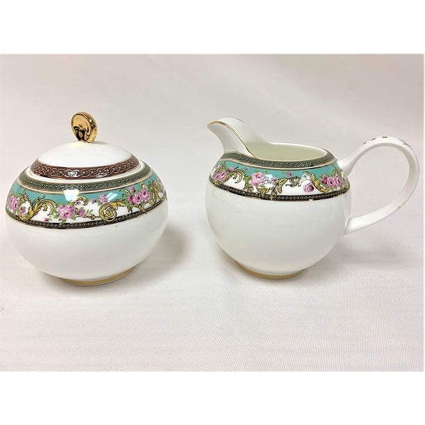 Hampstead Collection Green Designed Fine Bone China 15 pcs Tea Set