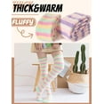 thumbnail image 2 of Women Christmas Thigh High Fuzzy Socks Cute Cartoon over Knee Fluffy Striped Stockings Winter Leg Warmers, 2 of 6