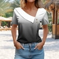 thumbnail image 6 of Casual Women's Striped Short Sleeve Button-Up Top, Spring Summer Tee Style Shirt, 6 of 6
