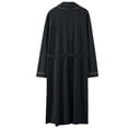 thumbnail image 4 of VNKIDY Men's Pajama Soft Solid Color Nightrobe With Contrast Trim Long Sleeve Button Down Full Length Robe With Belt Design Front Pockets Casual Homewear, 4 of 4