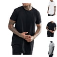 thumbnail image 4 of Hombres Tops largos Camiseta de hip hop Manga corta Camisetas casuales de palangre Blusa AweSitey FS11367-02, 4 of 7
