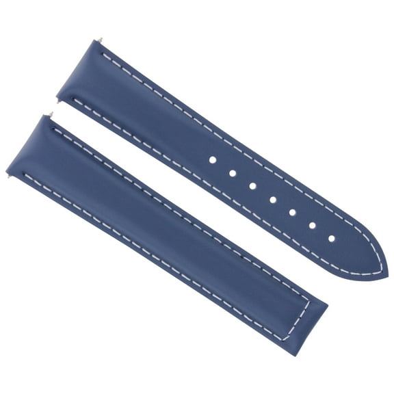 20MM LEATHER STRAP WATCH SMOOTH BAND CLASP FOR OMEGA SEAMASTER PLANET BLUE WS