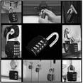thumbnail image 5 of Candado de código para casillero, candado de combinación de 4 dígitos para gimnasio, vestuario, universidad, gabinete escolar, juego de escape, candado de código para cobertizo al aire libre (negro y, 5 of 5
