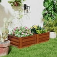 thumbnail image 6 of Outsunny 2' x 2' x 1' 2-Piece Galvanized Raised Garden Bed Box Planter Raised Beds with Steel Frame for Vegetables, Flowers, and Herbs, Brown, 6 of 9