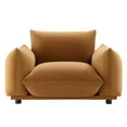 thumbnail image 6 of Armchair Accent Chair, Velvet, Brown, Modern Contemporary Urban Design, Living Lounge Room Hotel Lobby Hospitality, 6 of 7